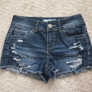 blue jean shorts